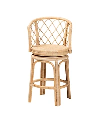 Bali & Pari Ayu 37.8" Rattan Bohemian Counter Stool