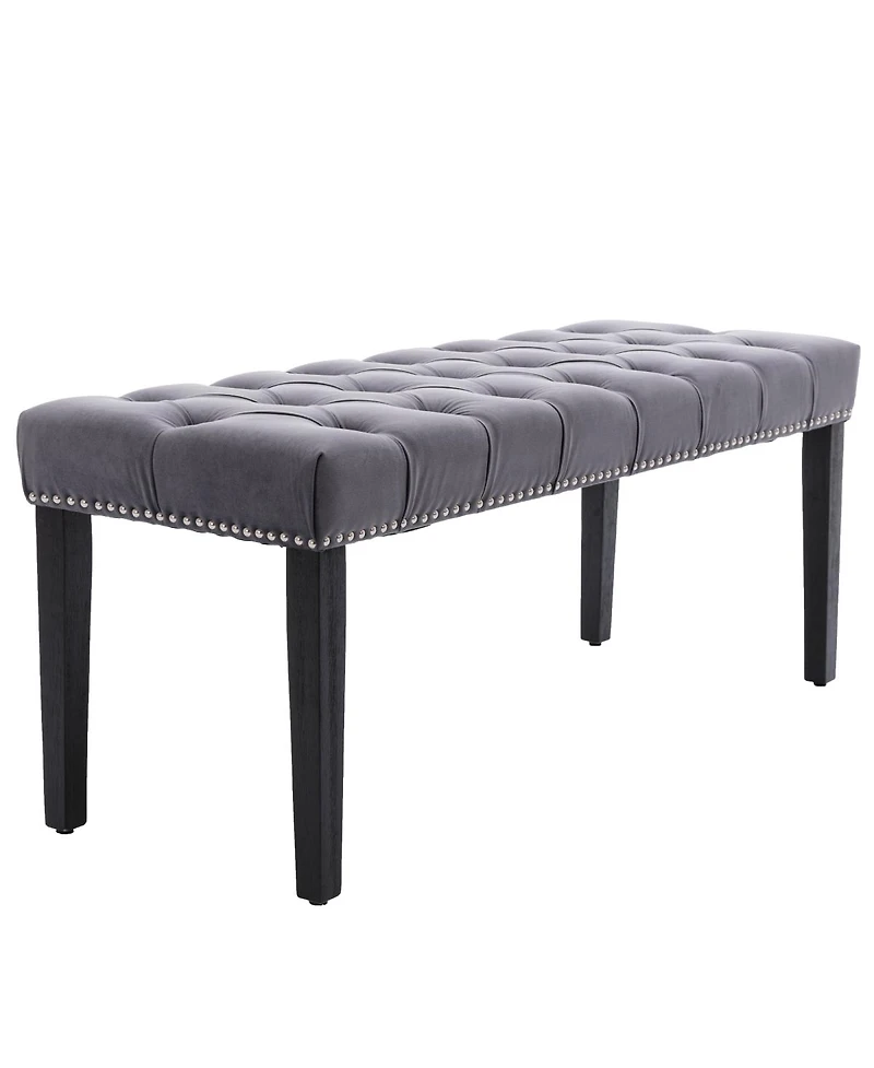 Streamdale Furniture Heng Ming Velvet Tufted Ottoman Dining Bench