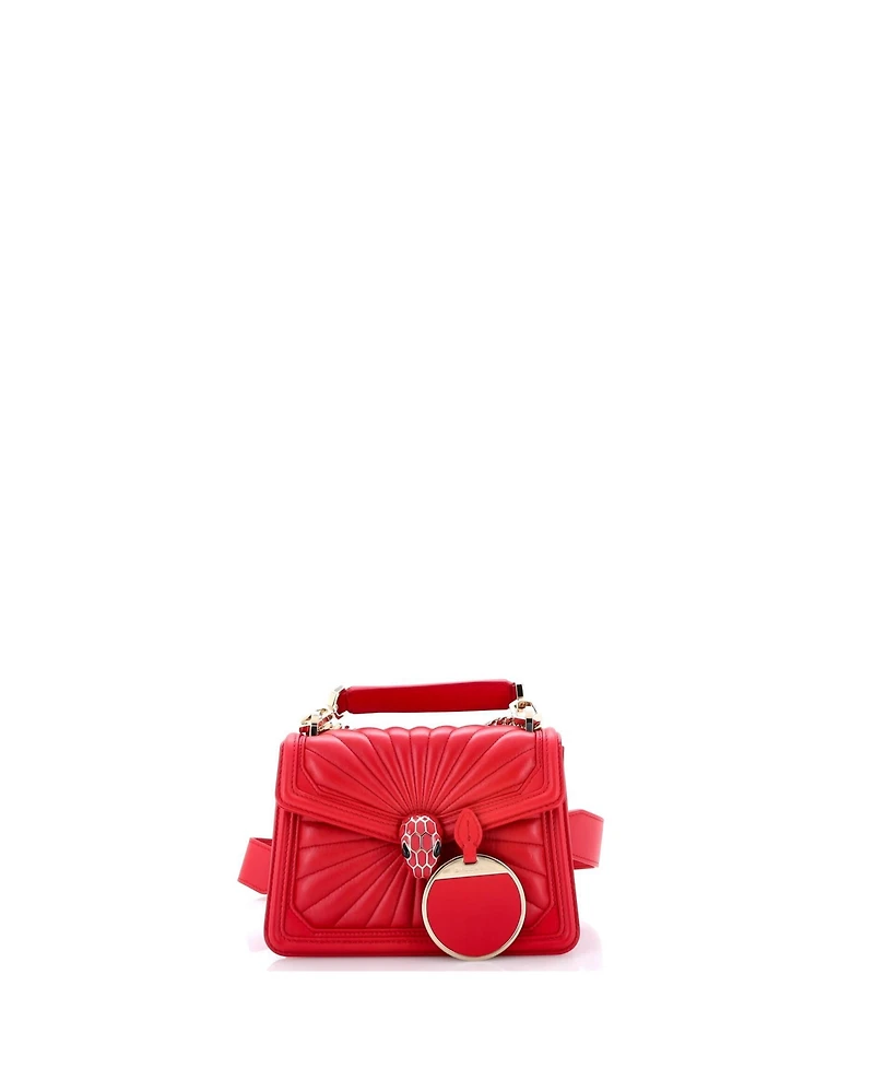 Pre-Owned Bvlgari Mini Serpenti Diamond Blast Shoulder Bag Quilted Leather