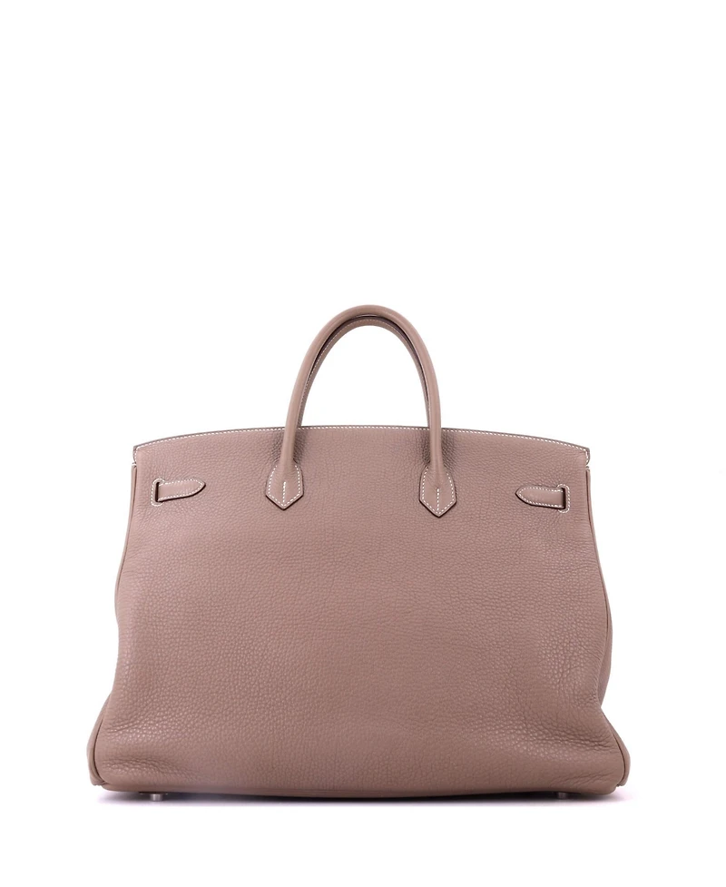 Pre-Owned HERMES Birkin Handbag Grey Togo with Palladium Hardware