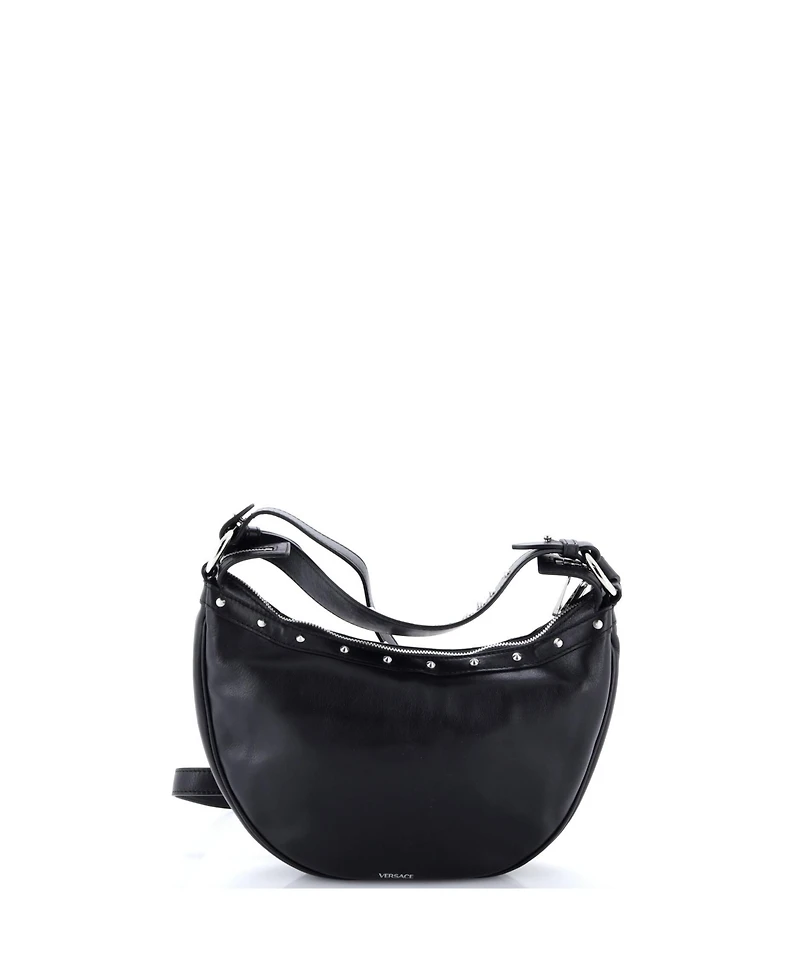 Pre-Owned Versace Small Repeat Hobo Studded Leather