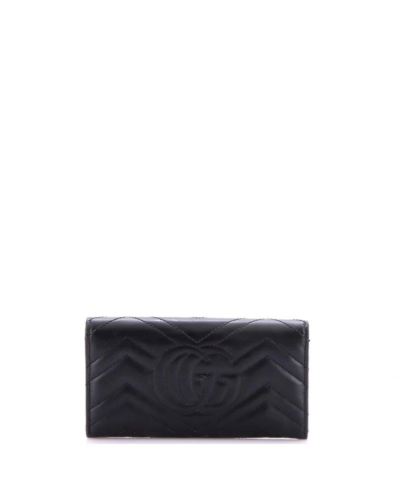Pre-Owned Gucci Gg Marmont Continental Wallet Matelasse Leather