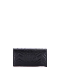 Pre-Owned Gucci Gg Marmont Continental Wallet Matelasse Leather