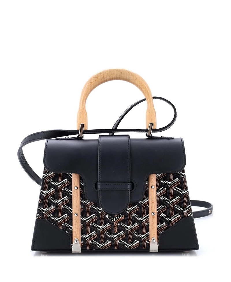Pre-Owned Goyard Mini Structured Saigon Top Handle Bag Coated Canvas with Leather