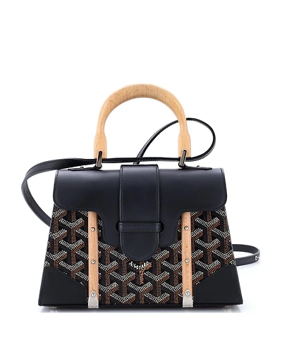 Pre-Owned Goyard Mini Structured Saigon Top Handle Bag Coated Canvas with Leather