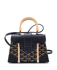 Pre-Owned Goyard Mini Structured Saigon Top Handle Bag Coated Canvas with Leather