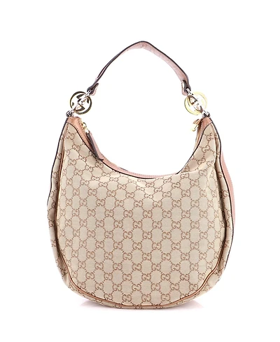 Pre-Owned Gucci Medium Twins Hobo Gg Canvas