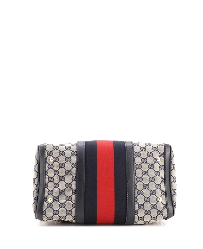 Pre-Owned Gucci Vintage Web Boston Bag Gg Canvas