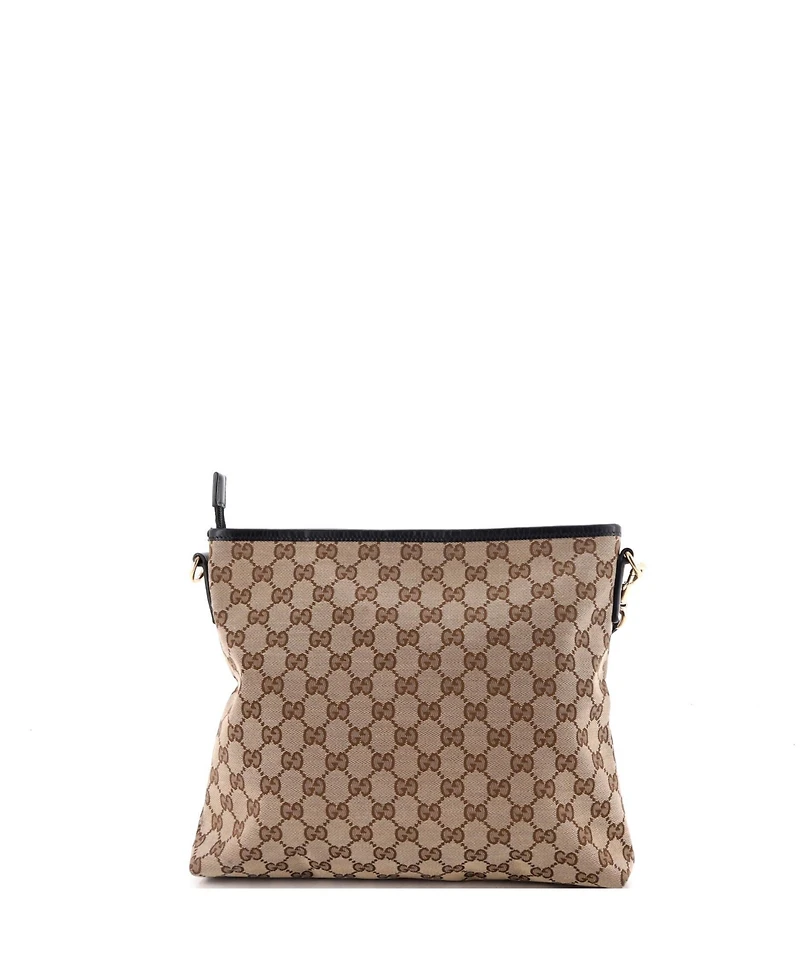 Pre-Owned Gucci Small Front Pocket Web Messenger Gg Canvas