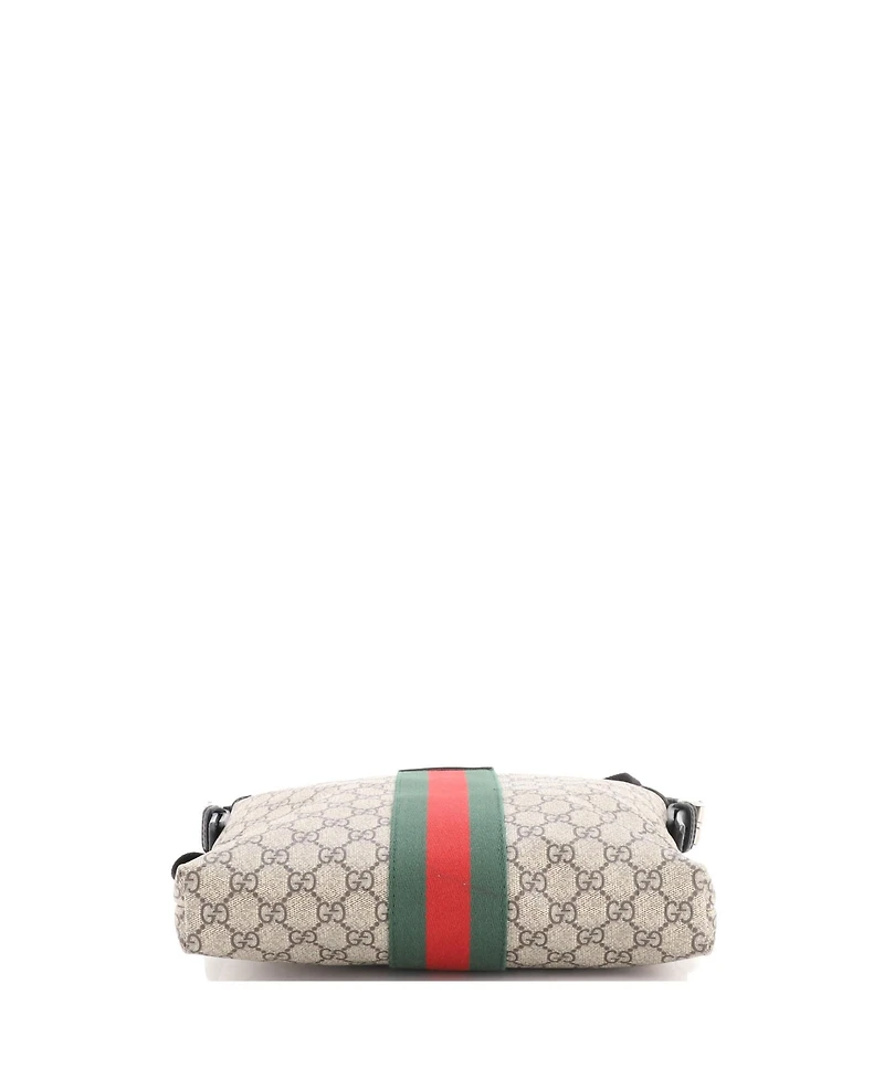 Pre-Owned Gucci Medium Web Messenger Bag Gg Coated Canvas