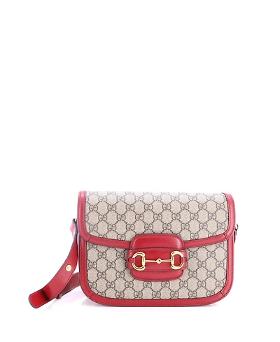 Pre-Owned Gucci Small Horsebit 1955 Shoulder Bag Gg Coated Canvas with Leather
