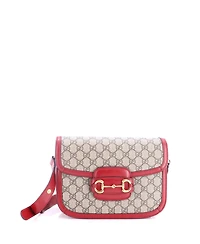 Pre-Owned Gucci Small Horsebit 1955 Shoulder Bag Gg Coated Canvas with Leather