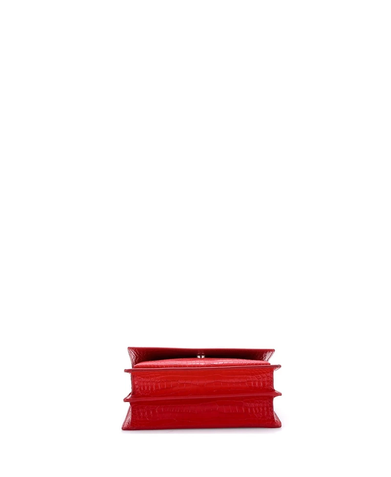 Pre-Owned Saint Laurent Medium Sunset Crossbody Bag Embossed Leather
