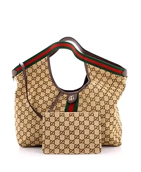 Pre-Owned Gucci Large Giglio Tote Gg Canvas