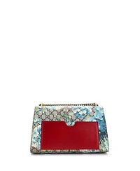 Pre-Owned Gucci Medium Padlock Shoulder Bag Blooms Print Gg Coated Canvas
