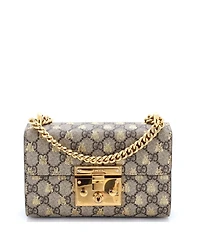 Pre-Owned Gucci Small Padlock Shoulder Bag Printed Gg Coated Canvas