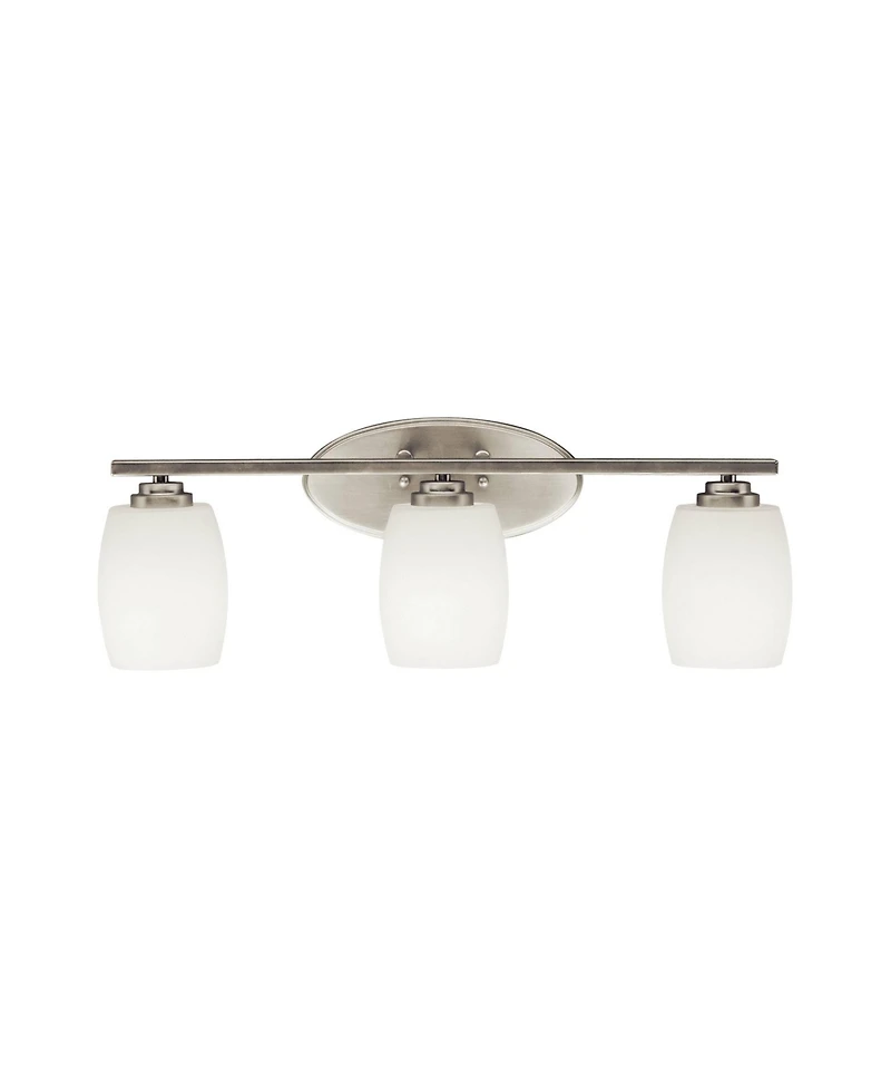 Kichler 24" Wide White Glass 3-Light Vanity Bathroom Light