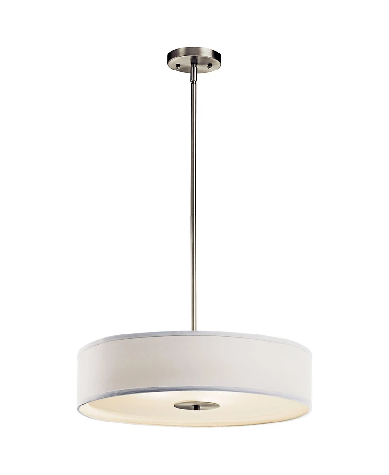 Kichler 20" Wide Nickel and White Shade Modern Pendant Ceiling Light