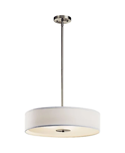 Kichler 20" Wide Nickel and White Shade Modern Pendant Ceiling Light
