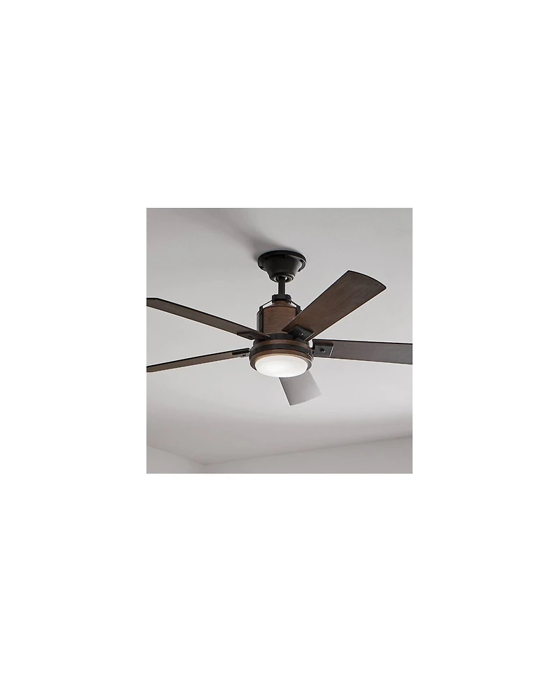 52" Kichler Colerne Auburn Finish Led Ceiling Fan with Wall Control