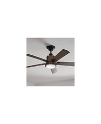52" Kichler Colerne Auburn Finish Led Ceiling Fan with Wall Control