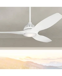 60" Kichler Jace White Damp Rated Led Ceiling Fan with Wall Control