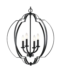 Kichler Voleta 22" Wide Black 4-Light Foyer Pendant