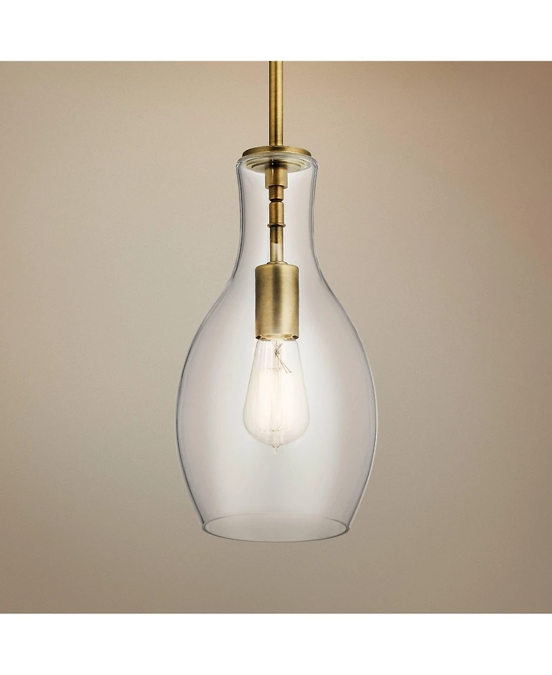 Kichler Everly 7" Wide Natural Brass Mini Pendant Light