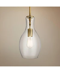 Kichler Everly 7" Wide Natural Brass Mini Pendant Light