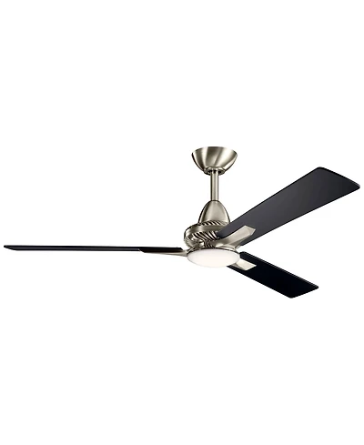 52" Kichler Kosmus Brushed Stainless Steel Led Ceiling Fan with Remote