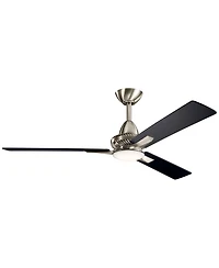 52" Kichler Kosmus Brushed Stainless Steel Led Ceiling Fan with Remote