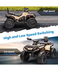 12V 2-Seater Kids Electric Atv Ride-On with Remote Control Led Lights Music Spring Suspension for Ages 3-8