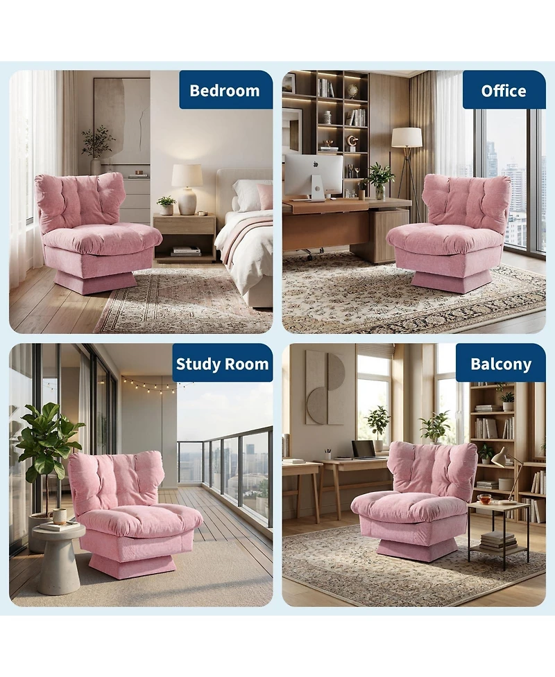 2 Set of Oversized Swivel Rocker Recliner Chair with High Back, 360 degrees) Rotation and Gentle Rocking for Living Room, Nursery, 300lbs Capacity