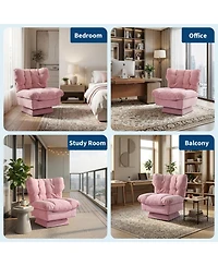 2 Set of Oversized Swivel Rocker Recliner Chair with High Back, 360 degrees) Rotation and Gentle Rocking for Living Room, Nursery, 300lbs Capacity