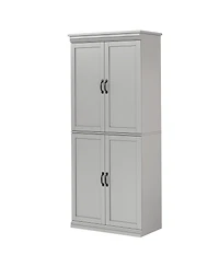 70" Gray Freestanding Pantry Cabinet with Adjustable Shelves and Doors, Tall Kitchen Storage