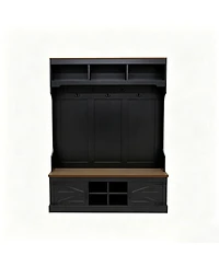 Streamdale Furniture 71" Farmhouse Hall Tree with Bench and Shoe Storage