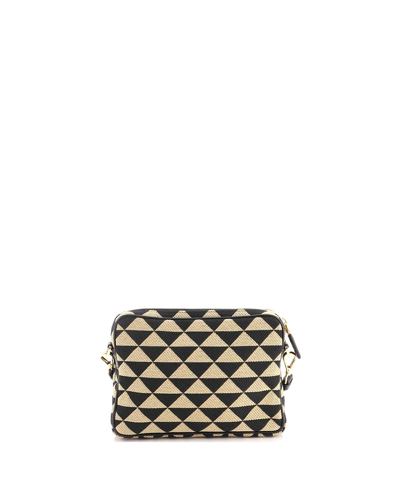 Pre-Owned Prada Small Symbole Front Pocket Zip Messenger Jacquard