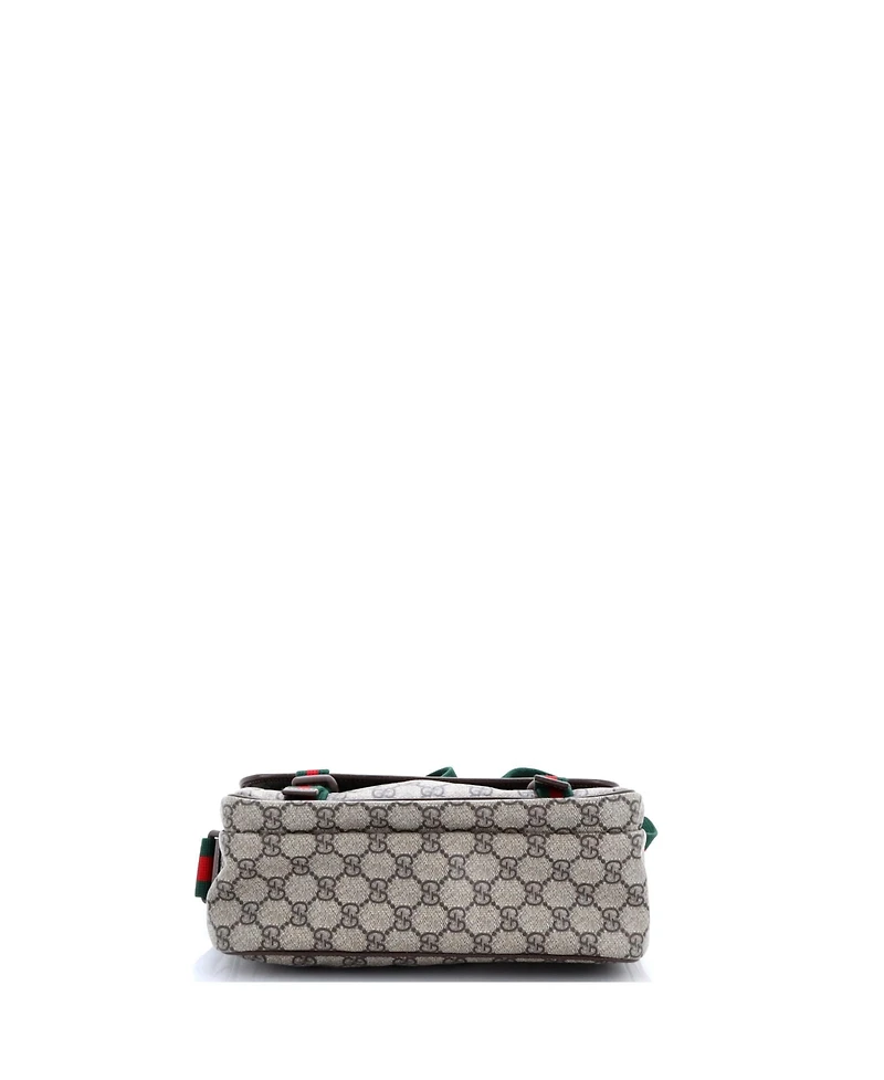 Pre-Owned Gucci Small Web Buckle Messenger Bag Gg Coated Canvas