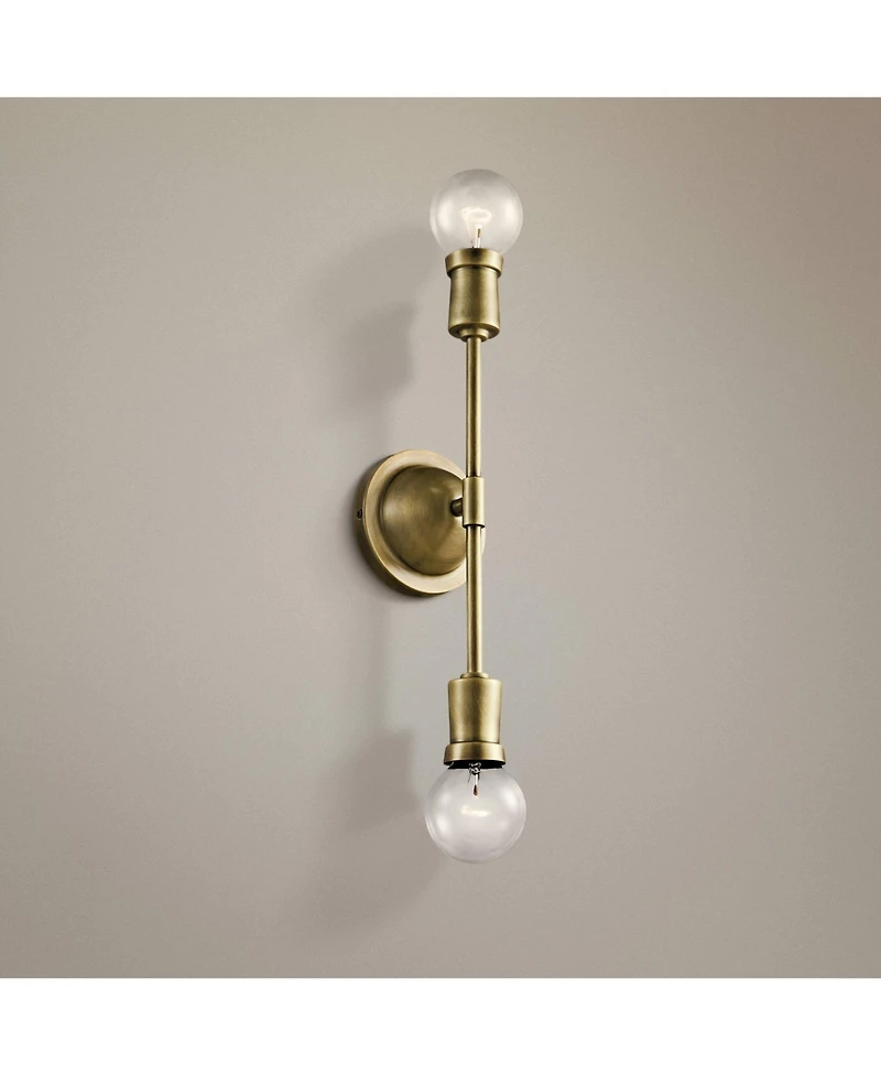 Kichler Armstrong 16 3/4" High Natural Brass 2-Light Wall Sconce