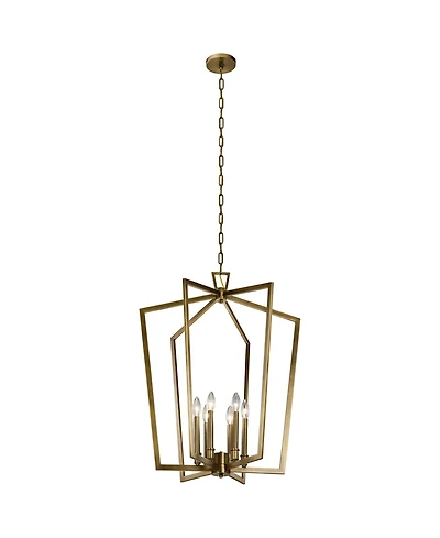 Kichler Abbotswell 24 3/4" Natural Brass 6-Light Modern Foyer Pendant