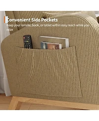 Rocking Chair Modern Upholstered Glider with Side Pockets and Pillow Ergonomic Accent Nursery Chair for Living Room Bedroom Lounge