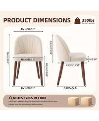 Dining Chairs Set of 6, Modern Upholstered Fabric Kitchen Chairs, Curved High Back, Thick Padded Seat and Wooden Frame, Side Chairs for Restaurant