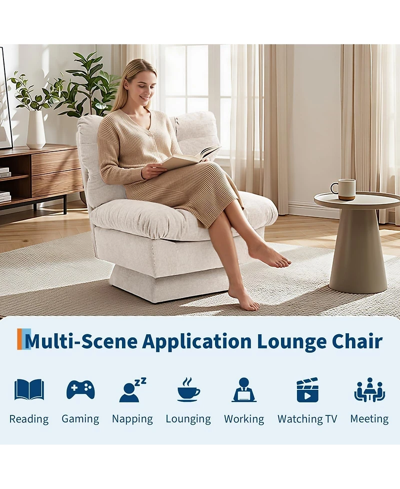 2 Set of Oversized Swivel Rocker Recliner Chair with High Back, 360 degrees) Rotation and Gentle Rocking for Living Room, Nursery,300lbs Capacity