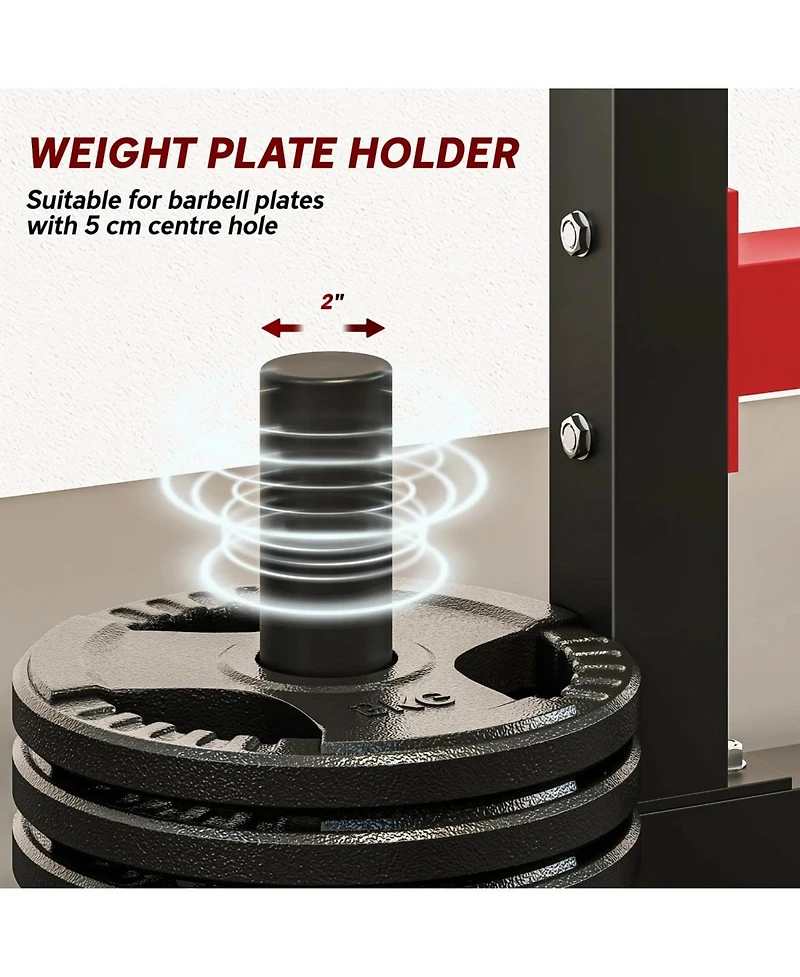 Sevorley Adjustable Squat Rack Stand with Dual Barbell Holders, Safety Spotters and Plate Storage, 660 lb Capacity