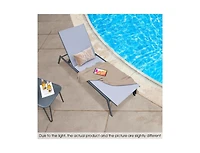 Boyel Living Outdoor Adjustable Chaise Lounge Chair with Lay Flat Position and Quick-Drying Fabric