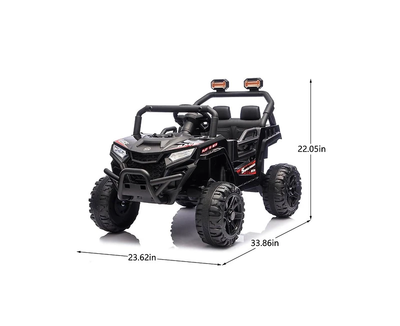 Yobtop 12V 2WD Ride-On Utv with 2.4G Parental Remote Control, 4-Wheel Suspension & Anti-Collision Bar, Ages 3-5