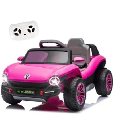 Yobtop 12v Beetle Kids Ride On Electric Car 2.4g Parental Remote Control Cute Curvy Body 2wd 4 Wheel Suspension For Kids 3 5