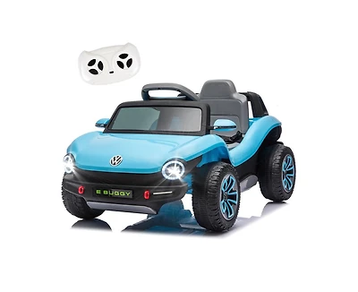 Yobtop Volkswagen Beetle 12V 2.4G Remote Control 4-Wheel Suspension Ride-On Electric Car, Ages 3-5