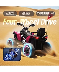 Yobtop 24V Kids Ride On Electric Xxxl Atv with Parent Remote Control, Ages 3-12