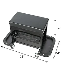 Streamdale Furniture Rolling 3-Drawer Tool Chest Mechanic Seat, 350Lbs Capacity